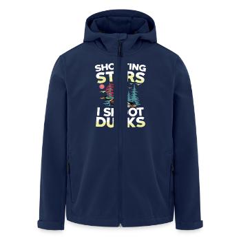 Duck hunters shoot heavier loads flag - Men’s Recycled Softshell Jacket by Stanley/Stella - navy - Front - AI Model Male 185 light (185cm)