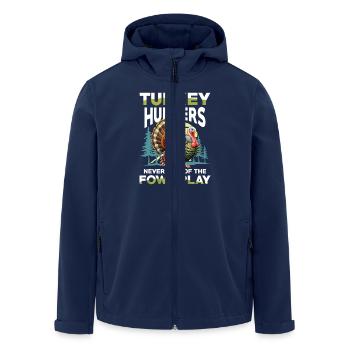 Turkey Hunting Adventure: I Just Want Turkey Hunting - Men’s Recycled Softshell Jacket by Stanley/Stella - navy - Front - AI Model Male 185 light (185cm)