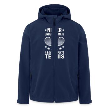 Tennis Saying Boys Funny Tennis Gift - Men’s Recycled Softshell Jacket by Stanley/Stella - navy - Front - AI Model Male 185 light (185cm)