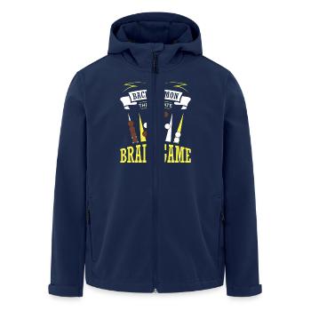 Backgammon Spiel - Recycelte Männer Softshell-Jacke von Stanley/Stella - Navy - Vorne - AI Model Male 185 light (185cm)