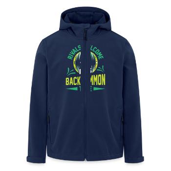 Backgammon Spiel - Recycelte Männer Softshell-Jacke von Stanley/Stella - Navy - Vorne - AI Model Male 185 light (185cm)