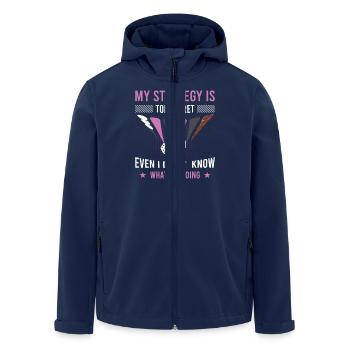Backgammon Spiel - Recycelte Männer Softshell-Jacke von Stanley/Stella - Navy - Vorne - AI Model Male 185 light (185cm)