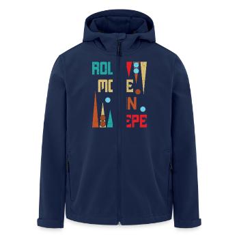 Backgammon Spiel - Recycelte Männer Softshell-Jacke von Stanley/Stella - Navy - Vorne - AI Model Male 185 light (185cm)