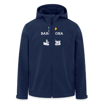 J’aime Barcelone Drapeau Espagne Golden Gate Bridge Jeu de mots - Veste softshell homme en polyester recyclé Stanley/Stella - marine - Devant - AI Model Male 185 light (185cm)