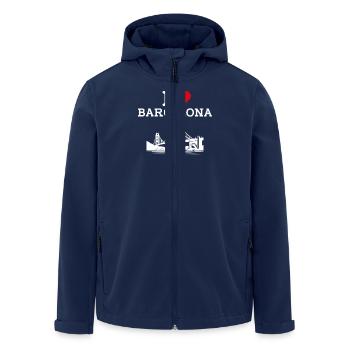 J’aime Barcelone Cool Heart Flag Golden Gate Lover - Veste softshell homme en polyester recyclé Stanley/Stella - marine - Devant - AI Model Male 185 light (185cm)