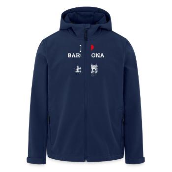 I Love Barcelona Spain Lover Golden Gate Bridge - Men’s Recycled Softshell Jacket by Stanley/Stella - navy - Front - AI Model Male 185 light (185cm)