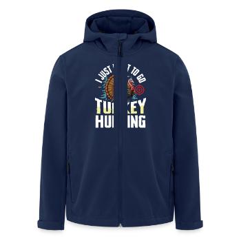 Turkey Hunting Adventure: I Just Want Turkey Hunting - Men’s Recycled Softshell Jacket by Stanley/Stella - navy - Front - AI Model Male 185 light (185cm)