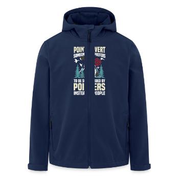 Duck hunters shoot heavier loads flag - Men’s Recycled Softshell Jacket by Stanley/Stella - navy - Front - AI Model Male 185 light (185cm)