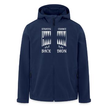 Backgammon Spiel - Recycelte Männer Softshell-Jacke von Stanley/Stella - Navy - Vorne - AI Model Male 185 light (185cm)