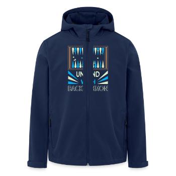Backgammon Spiel - Recycelte Männer Softshell-Jacke von Stanley/Stella - Navy - Vorne - AI Model Male 185 light (185cm)