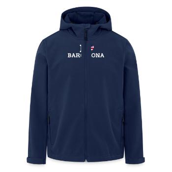 J’aime Barcelone Cool Wrong Flag Royaume-Uni Lover Heart - Veste softshell homme en polyester recyclé Stanley/Stella - marine - Devant - AI Model Male 185 light (185cm)