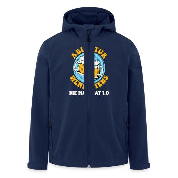 Abi ABIERTUR WENIGSTENS DIE MAß HAT 1,0 Lustig - Recycelte Männer Softshell-Jacke von Stanley/Stella - Navy - Vorne - AI Model Male 185 light (185cm)