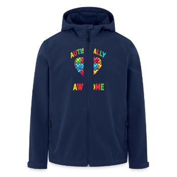 Autismus Autism Awareness Day Autistically Awesome - Men’s Recycled Softshell Jacket by Stanley/Stella - navy - Front - AI Model Male 185 light (185cm)