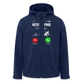 Kitesurfer Kiteboard Kitesurfing Kitesurf - Men’s Recycled Softshell Jacket by Stanley/Stella - navy - Front - AI Model Male 185 light (185cm)