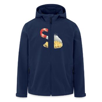 Lustiges Huhn, Magnet zieht Küken an – Funny - Recycelte Männer Softshell-Jacke von Stanley/Stella - Navy - Vorne - AI Model Male 185 light (185cm)