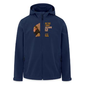 Nous aurions dû construire le mur... - Veste softshell homme en polyester recyclé Stanley/Stella - marine - Devant - AI Model Male 185 light (185cm)