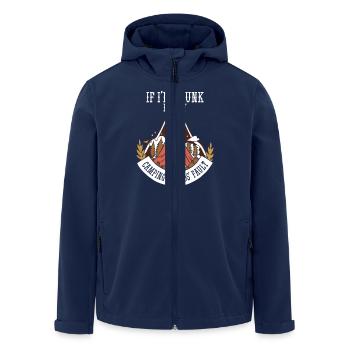 If I'm drunk, it's my fault - Men’s Recycled Softshell Jacket by Stanley/Stella - navy - Front - AI Model Male 185 light (185cm)