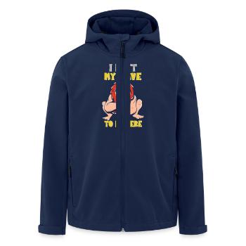J’ai quitté ma grotte pour être ici, plus drôle - Veste softshell homme en polyester recyclé Stanley/Stella - marine - Devant - AI Model Male 185 light (185cm)