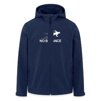 No Balance: Humorous Motif for - Men’s Recycled Softshell Jacket by Stanley/Stella - navy - Front - AI Model Male 185 light (185cm)