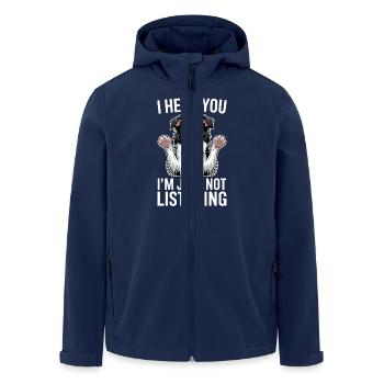 Border Collie Saying Funny Border Collie Gift - Men’s Recycled Softshell Jacket by Stanley/Stella - navy - Front - AI Model Male 185 light (185cm)