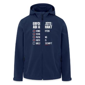 Abituriant ERFOLGSLISTE ABI ABGEHAKT Lustiges - Recycelte Männer Softshell-Jacke von Stanley/Stella - Navy - Vorne - AI Model Male 185 light (185cm)