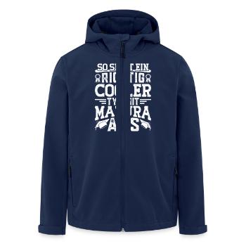 Abi SO SIEHT EIN RICHTIG COOLER TYP MIT MATURA AUS - Recycelte Männer Softshell-Jacke von Stanley/Stella - Navy - Vorne - AI Model Male 185 light (185cm)