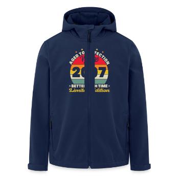 2007 Vintage Retro Birthday Gift - Men’s Recycled Softshell Jacket by Stanley/Stella - navy - Front - AI Model Male 185 light (185cm)