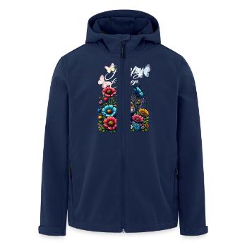 Happy Easter Frohe Ostern Osterfest Osterhase - Recycelte Männer Softshell-Jacke von Stanley/Stella - Navy - Vorne - AI Model Male 185 light (185cm)