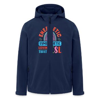 ESL-Lehrer ESL Unterricht - Recycelte Männer Softshell-Jacke von Stanley/Stella - Navy - Vorne - AI Model Male 185 light (185cm)