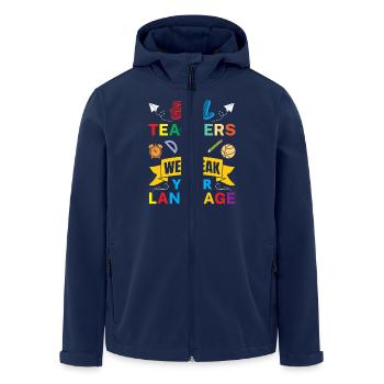 ESL-Lehrer ESL Unterricht - Recycelte Männer Softshell-Jacke von Stanley/Stella - Navy - Vorne - AI Model Male 185 light (185cm)