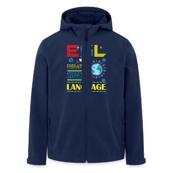 ESL-Lehrer ESL Unterricht - Recycelte Männer Softshell-Jacke von Stanley/Stella - Navy - Vorne - AI Model Male 185 light (185cm)