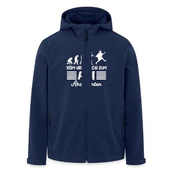 ABI VOM URMENSCH ZUM ABSOLVENTEN Lustiges - Recycelte Männer Softshell-Jacke von Stanley/Stella - Navy - Vorne - AI Model Male 185 light (185cm)