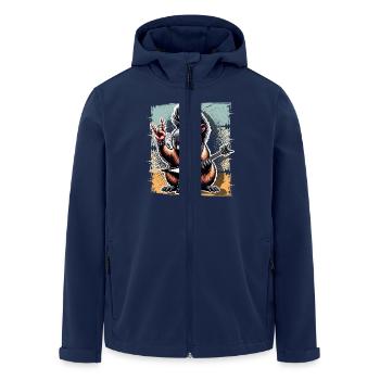 Capybara Guitariste Rock and Roll Heavy Metal - Veste softshell homme en polyester recyclé Stanley/Stella - marine - Devant - AI Model Male 185 light (185cm)