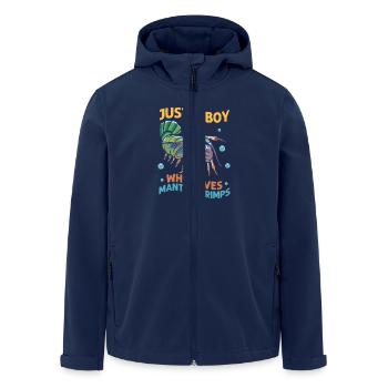 Just A Boy Who Loves Mantis Shrimps Seafood Shrimp - Recycelte Männer Softshell-Jacke von Stanley/Stella - Navy - Vorne - AI Model Male 185 light (185cm)