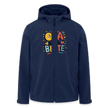 Grandpa is the best with hearts and colors for - Men’s Recycled Softshell Jacket by Stanley/Stella - navy - Front - AI Model Male 185 light (185cm)