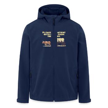 Please bear with me, I'm from the 1900s - Men’s Recycled Softshell Jacket by Stanley/Stella - navy - Front - AI Model Male 185 light (185cm)