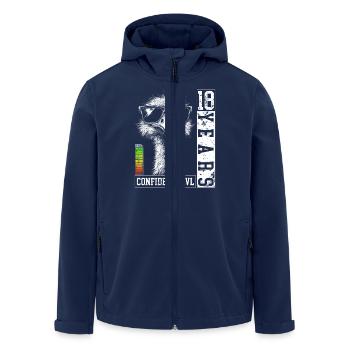 Ostrich Bird Sunglasses 18 Years Birthday - Men’s Recycled Softshell Jacket by Stanley/Stella - navy - Front - AI Model Male 185 light (185cm)