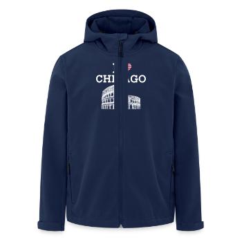 I Love Chicago Heart Flag Vereinigte Staaten von Amerika - Recycelte Männer Softshell-Jacke von Stanley/Stella - Navy - Vorne - AI Model Male 185 light (185cm)