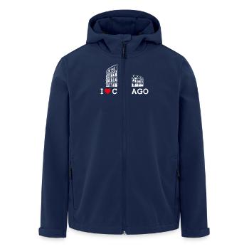 I love Chicago Illinois Colosseum Lover Heart Flagge - Recycelte Männer Softshell-Jacke von Stanley/Stella - Navy - Vorne - AI Model Male 185 light (185cm)