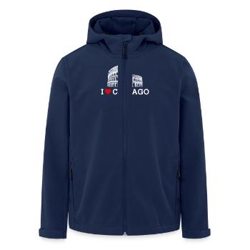 I love Chicago Heart Flag Colosseum Illinois Wortspiel - Recycelte Männer Softshell-Jacke von Stanley/Stella - Navy - Vorne - AI Model Male 185 light (185cm)