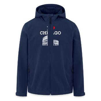 I Love Chicago Cool Heart Flagge Illinois Amerika - Recycelte Männer Softshell-Jacke von Stanley/Stella - Navy - Vorne - AI Model Male 185 light (185cm)