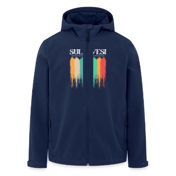 The Wonders of Sulawesi Indonesia - Men’s Recycled Softshell Jacket by Stanley/Stella - navy - Front - AI Model Male 185 light (185cm)