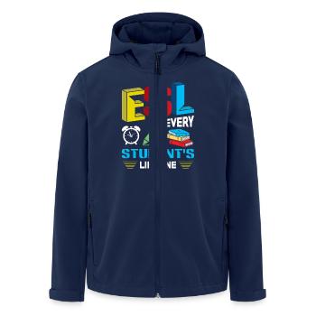 ESL-Lehrer ESL Unterricht - Recycelte Männer Softshell-Jacke von Stanley/Stella - Navy - Vorne - AI Model Male 185 light (185cm)
