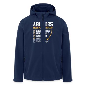 ABI 2025 MEIN PLAN GEHT AUF Abiturient Lustiges - Recycelte Männer Softshell-Jacke von Stanley/Stella - Navy - Vorne - AI Model Male 185 light (185cm)