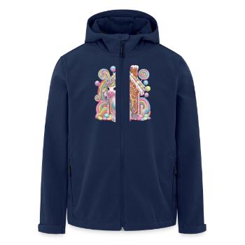 Candy Unicorn and Gingerbread House Magic - Men’s Recycled Softshell Jacket by Stanley/Stella - navy - Front - AI Model Male 185 light (185cm)