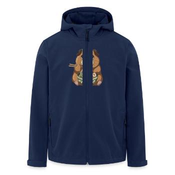 Meerschweinchen Ramen Genuss - Perfekt für - Recycelte Männer Softshell-Jacke von Stanley/Stella - Navy - Vorne - AI Model Male 185 light (185cm)