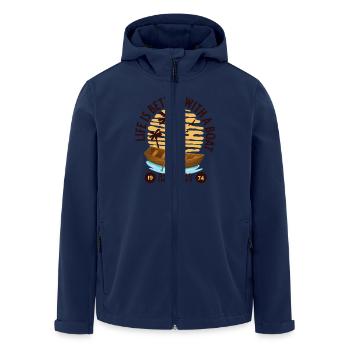 Boat Life Design - Men’s Recycled Softshell Jacket by Stanley/Stella - navy - Front - AI Model Male 185 light (185cm)