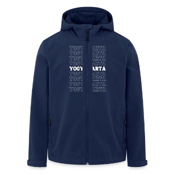 Yogyakarta Indonesia - Men’s Recycled Softshell Jacket by Stanley/Stella - navy - Front - AI Model Male 185 light (185cm)