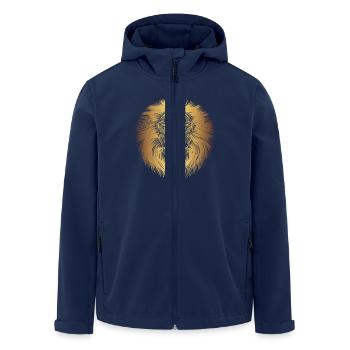löwe1leogold Artboard 1 - Men’s Recycled Softshell Jacket by Stanley/Stella - navy - Front - AI Model Male 185 light (185cm)