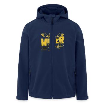 Abitur NIE WIEDER SCHULE Abi Geschafft Lustiges - Recycelte Männer Softshell-Jacke von Stanley/Stella - Navy - Vorne - AI Model Male 185 light (185cm)